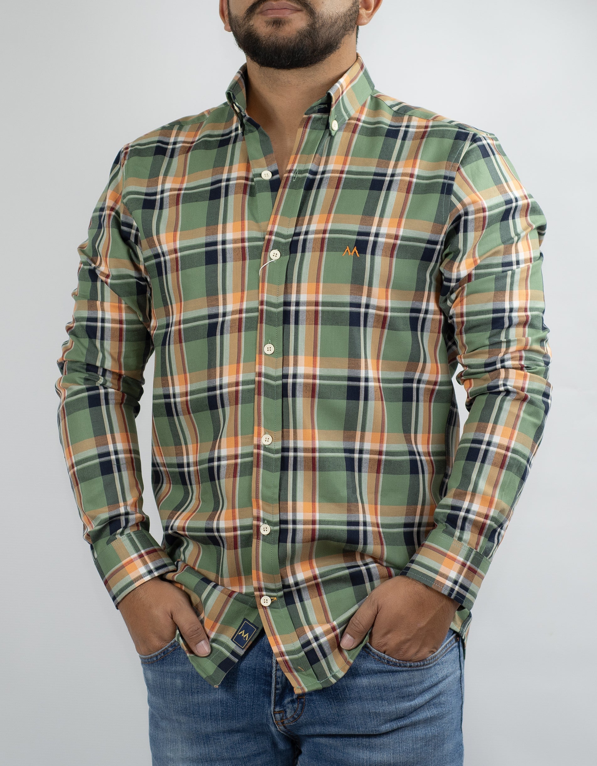 Camisa cuadros verde para Hombre Marino - Main Image