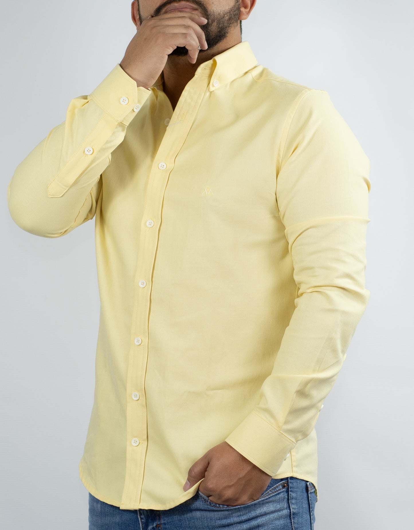 Camisa Oxford Hombre Amarilla
