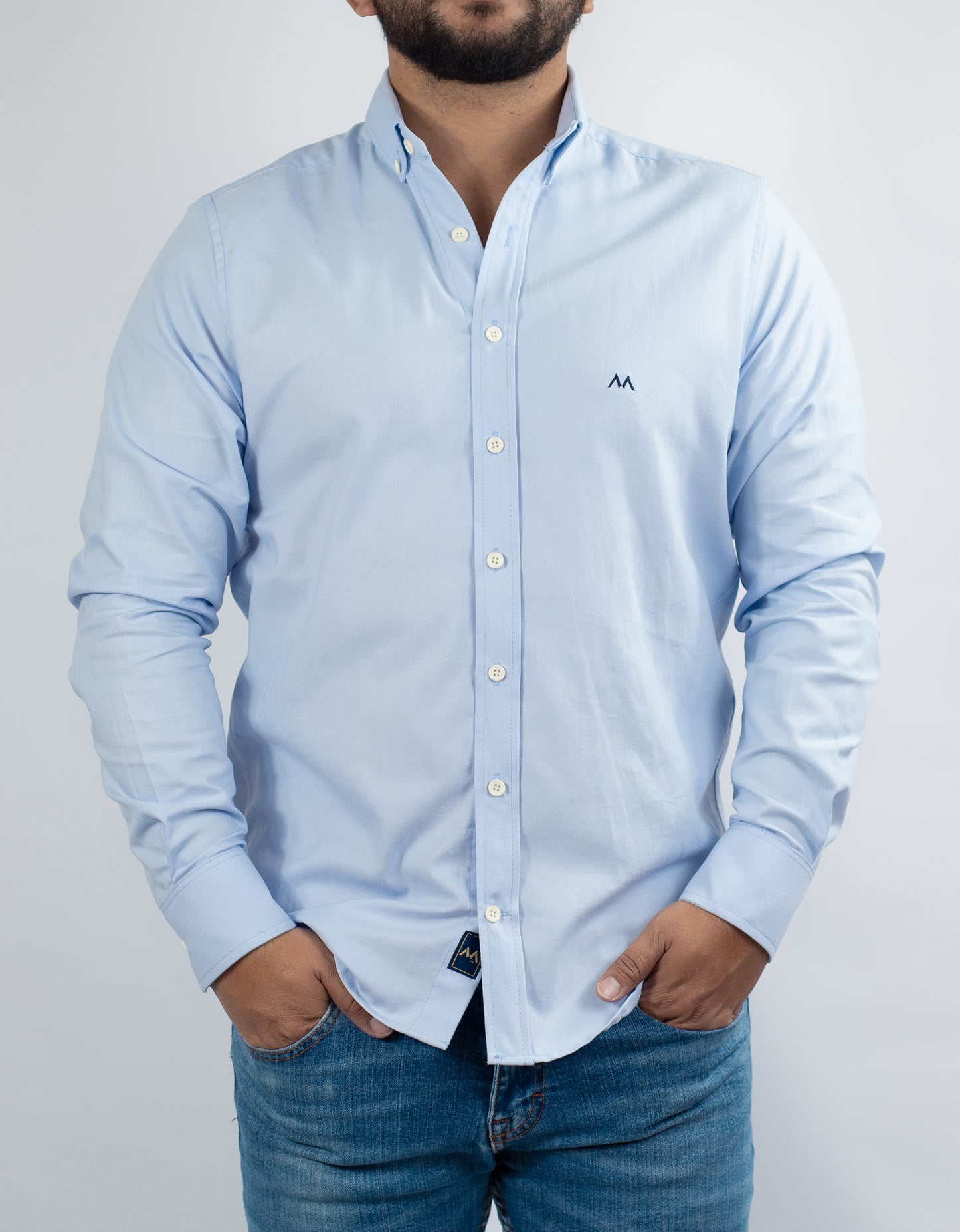 Camisa Oxford Hombre azul claro