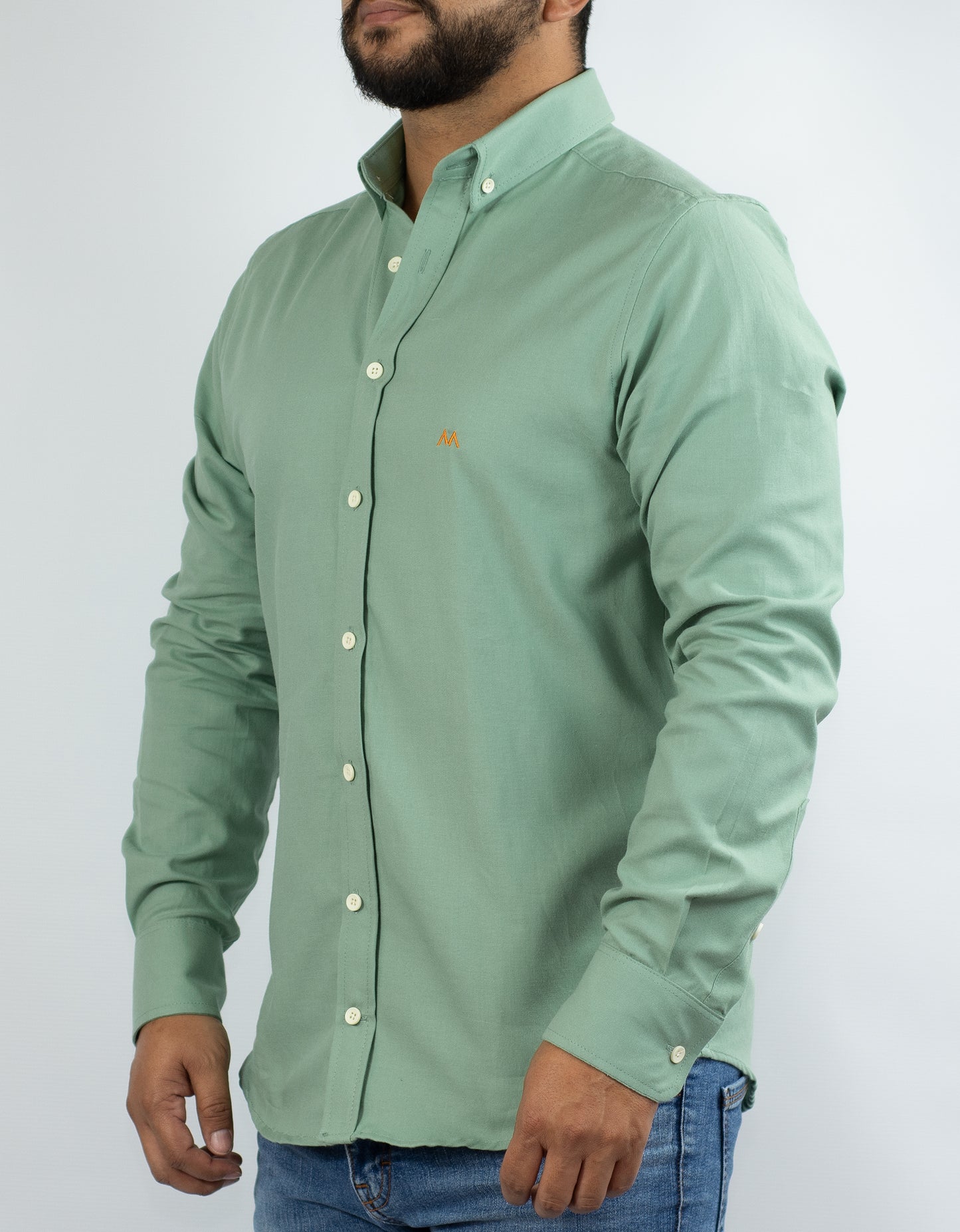 Camisa Oxford Hombre verde pistacho