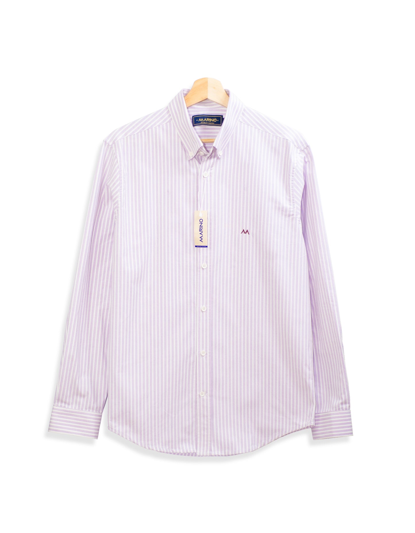 Camisa Hombre Oxford de Rayas Lila