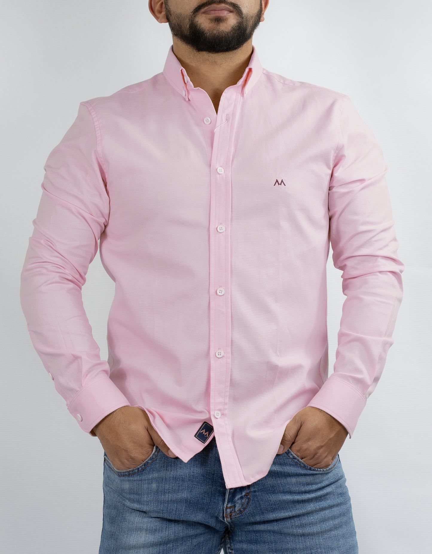 Camisa Oxford Hombre rosa claro