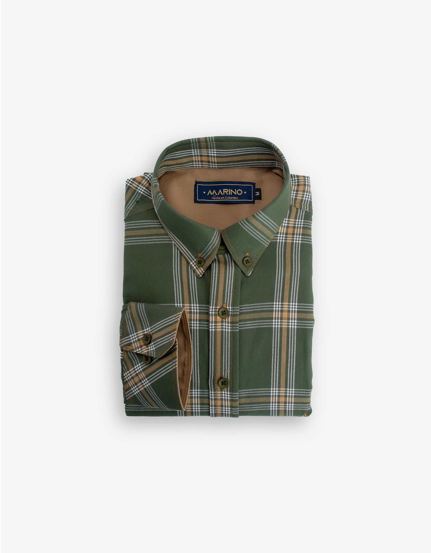 Camisa Hombre de cuadros bitono verde