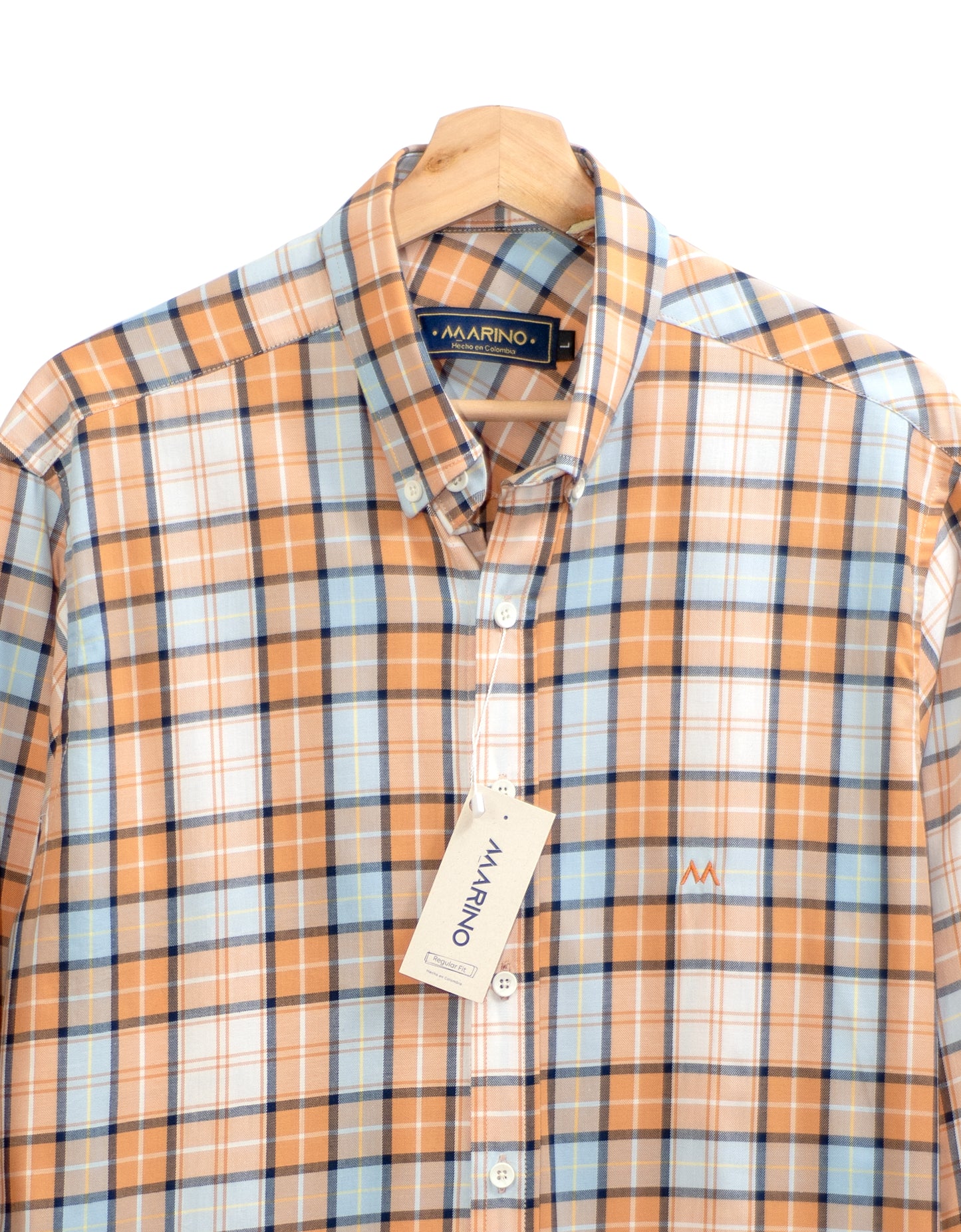 Camisa Hombre de cuadros bitono curuba