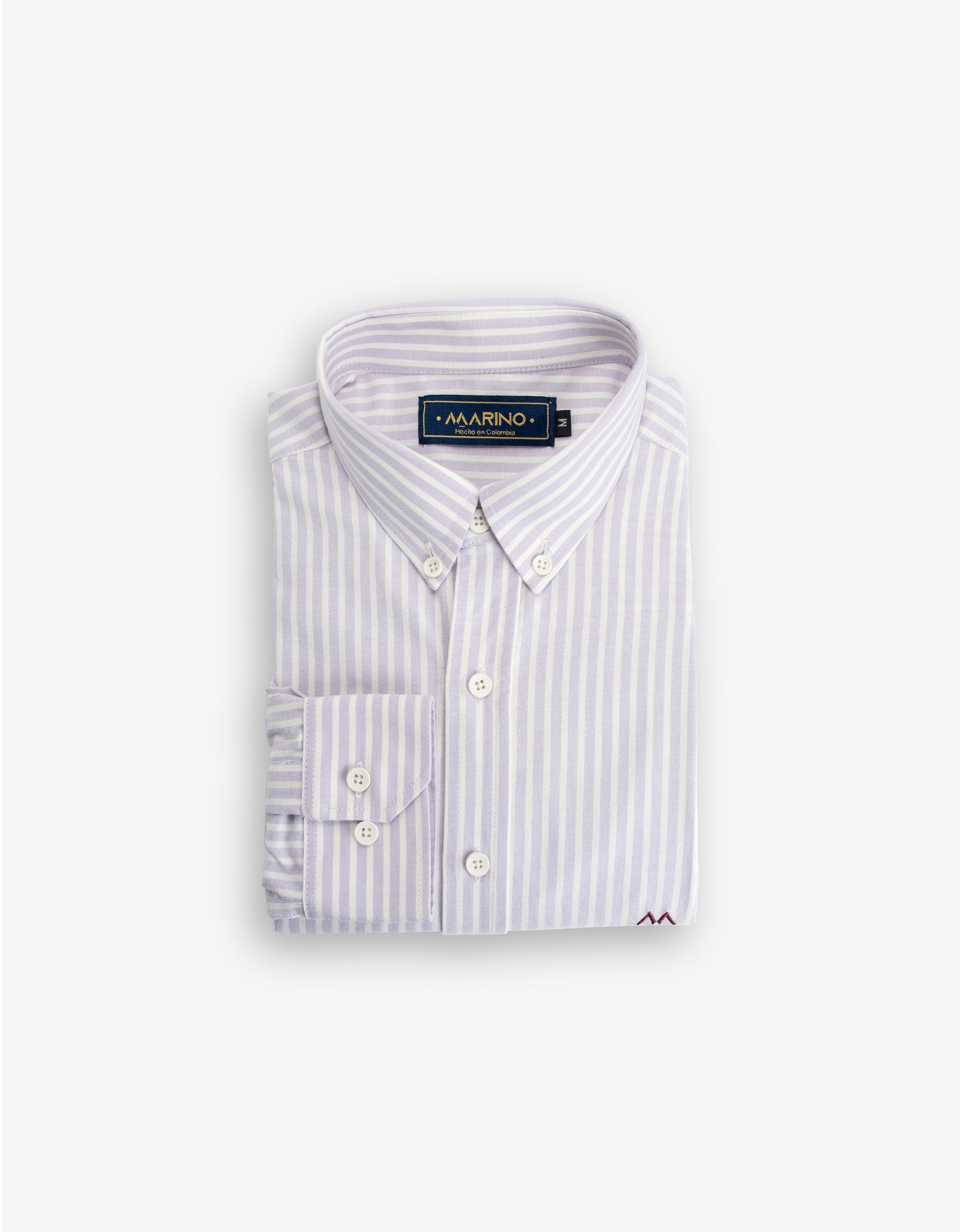 Camisa Hombre Oxford de Rayas Lila