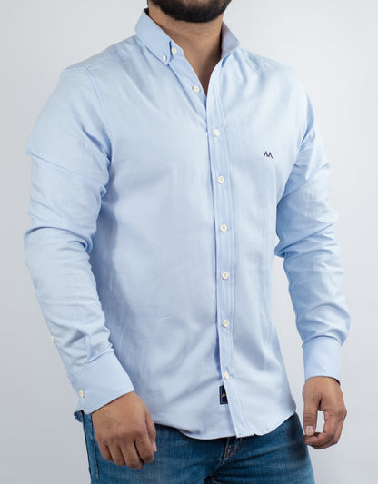 Camisa Oxford Hombre azul claro