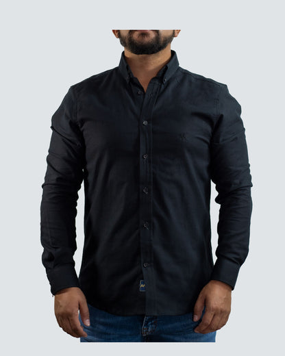 Camisa Negra oxford Manga Larga