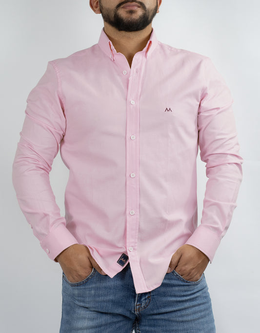 Camisa Oxford Hombre rosa claro