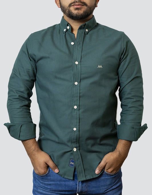 Camisa Oxford Hombre verde jade