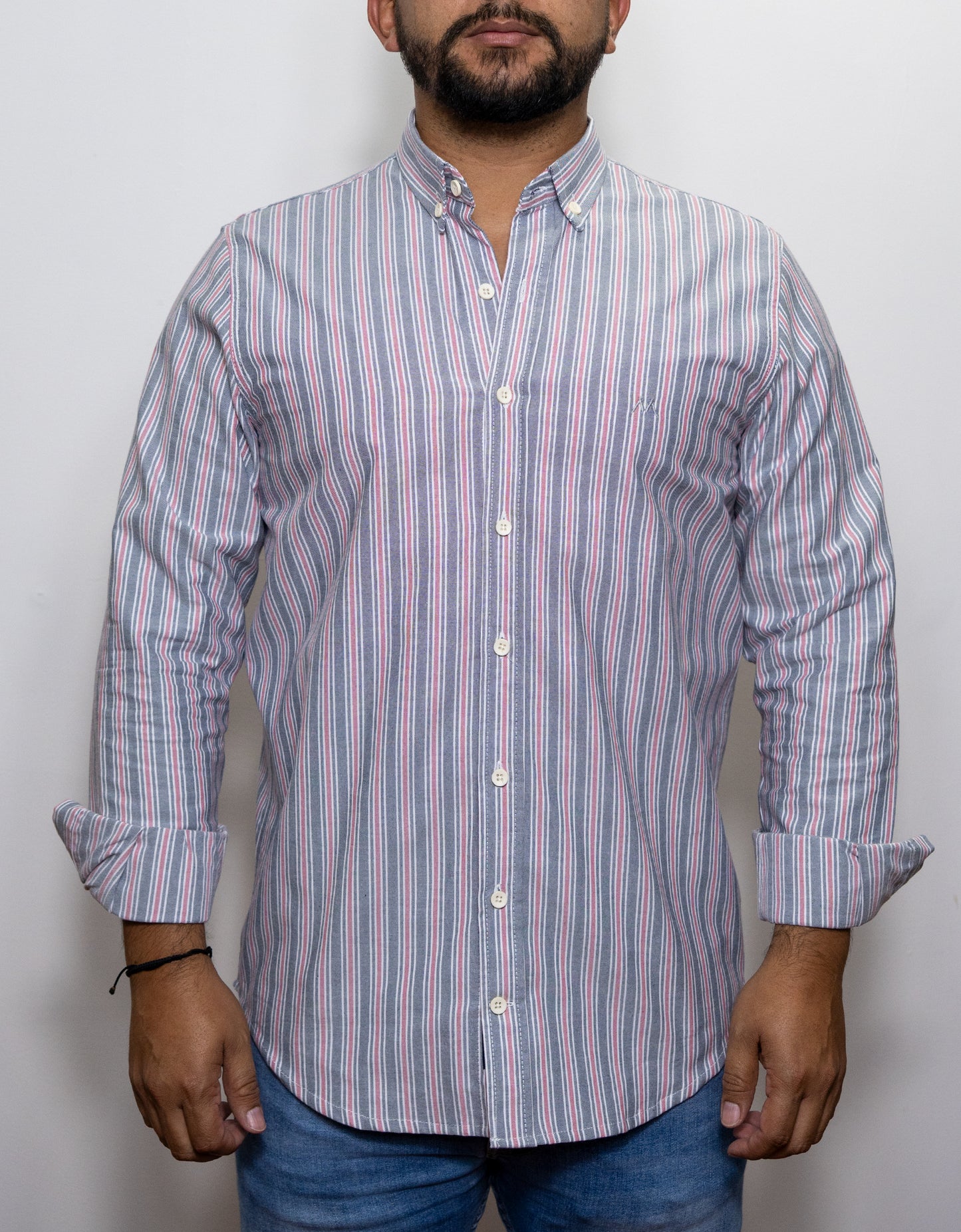 Camisa Marino Rayas Gris Bitono - Regular Fit | Marino