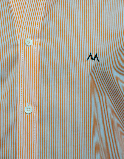 Camisa Marino Rayas Naranja - Regular Fit | Marino