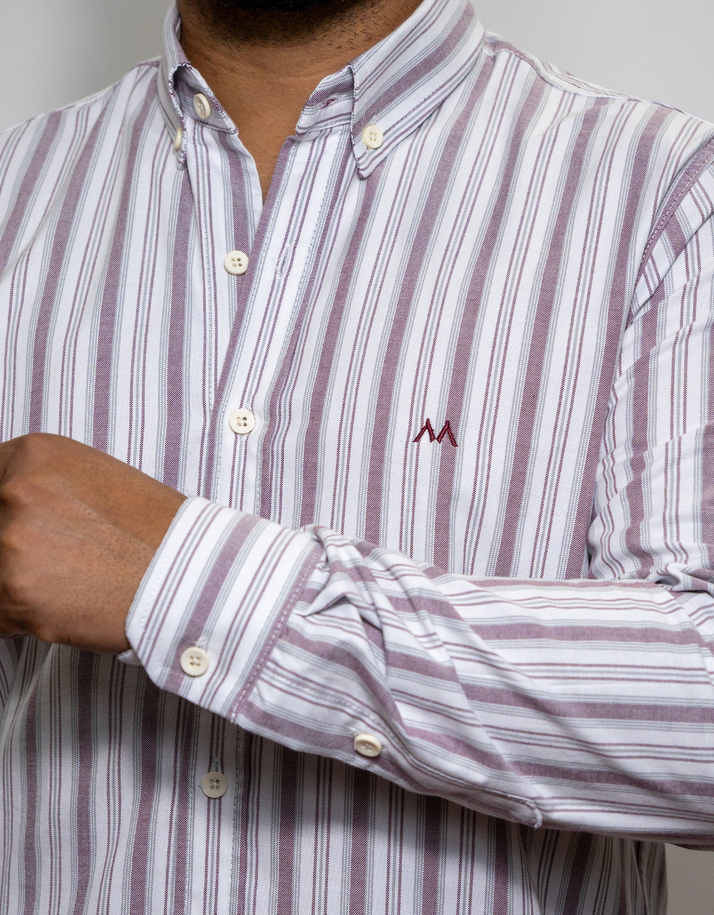 Camisa Marino Rayas Vinotinto Bitono - Regular Fit | Marino