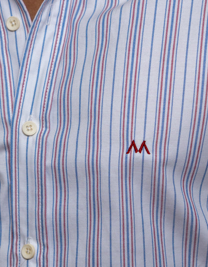 Camisa Marino Rayas Azul Bitono - Regular Fit | Marino