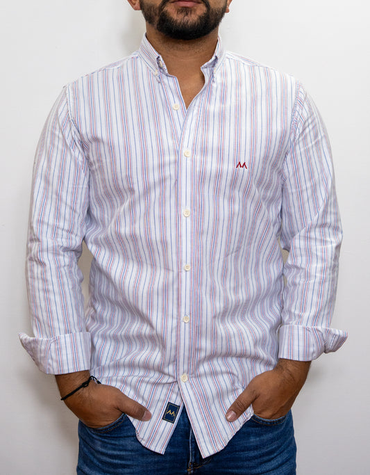 Camisa Marino Rayas Azul Bitono - Regular Fit | Marino