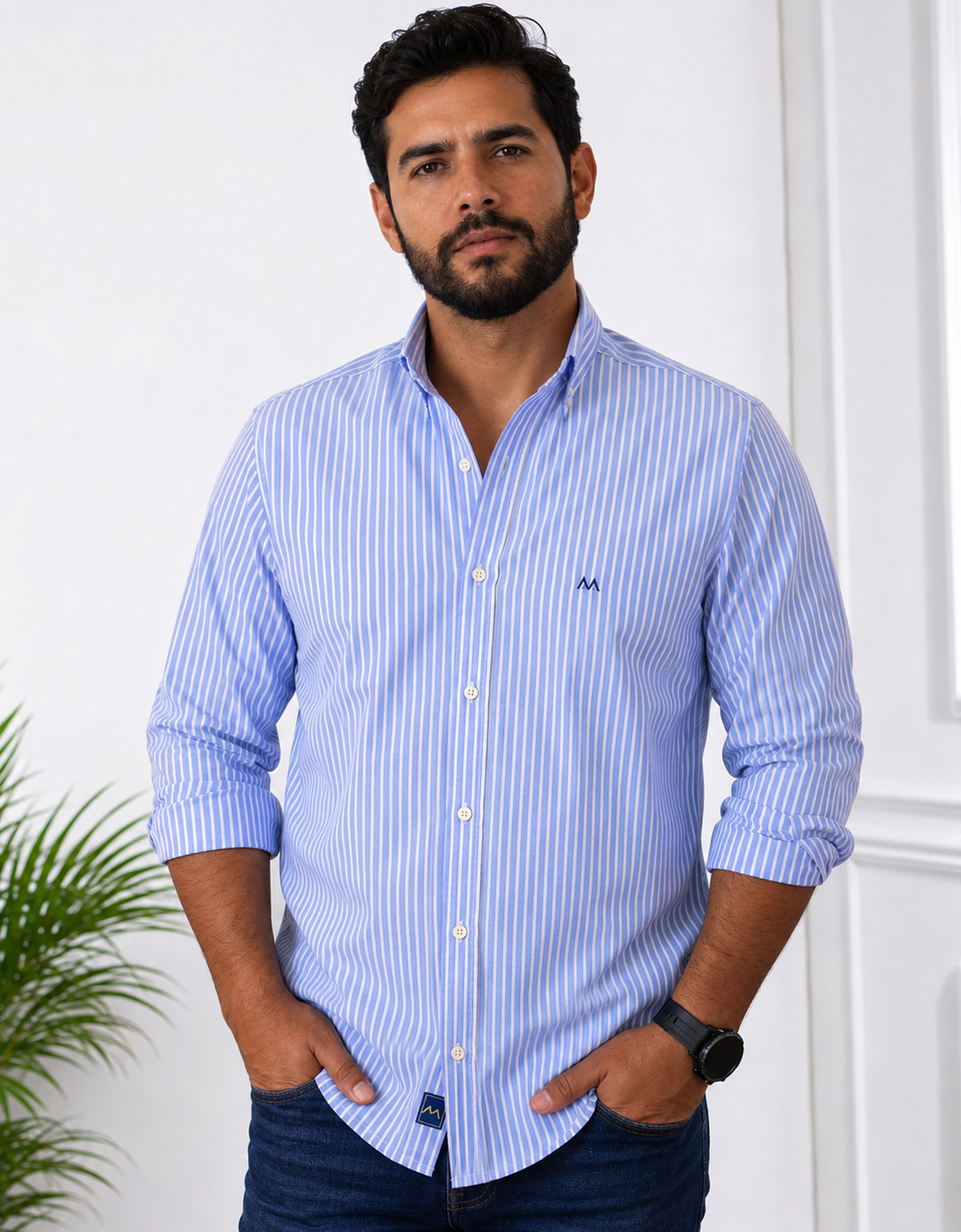 Camisa Rayas Azul Cielo – Regular Fit | Marino