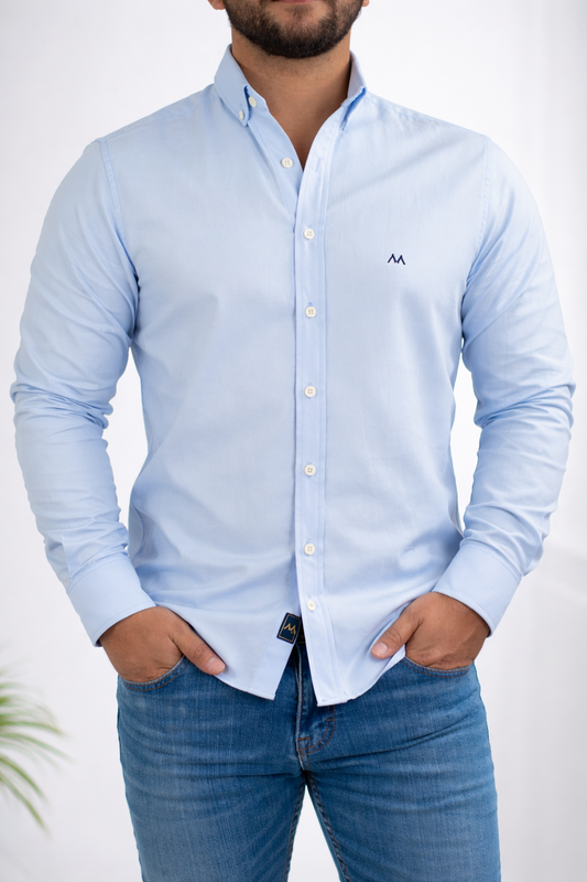 Camisa Oxford Azul Claro – Regular Fit | Marino
